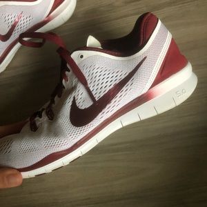 Crimson & White Ombre Nike Shoes